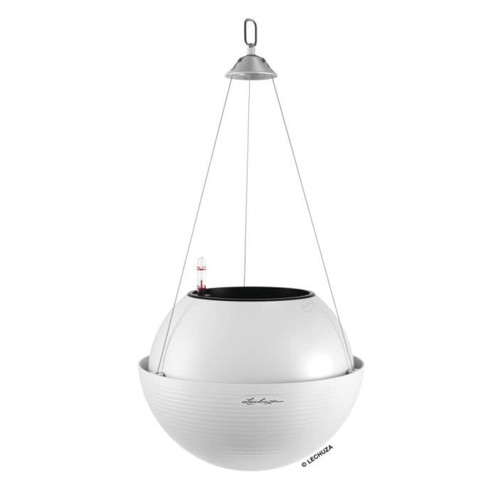 LECHUZA Hanging Planter BOLA Color 32 ALL-IN-ONE - Ø 32 × 25 cm - White 443305