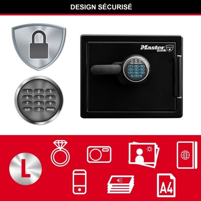 22 L Fireproof and Water Resistant Security Safe - MASTER LOCK LFW082FTC