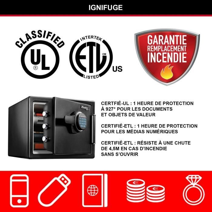22 L Fireproof and Water Resistant Security Safe - MASTER LOCK LFW082FTC
