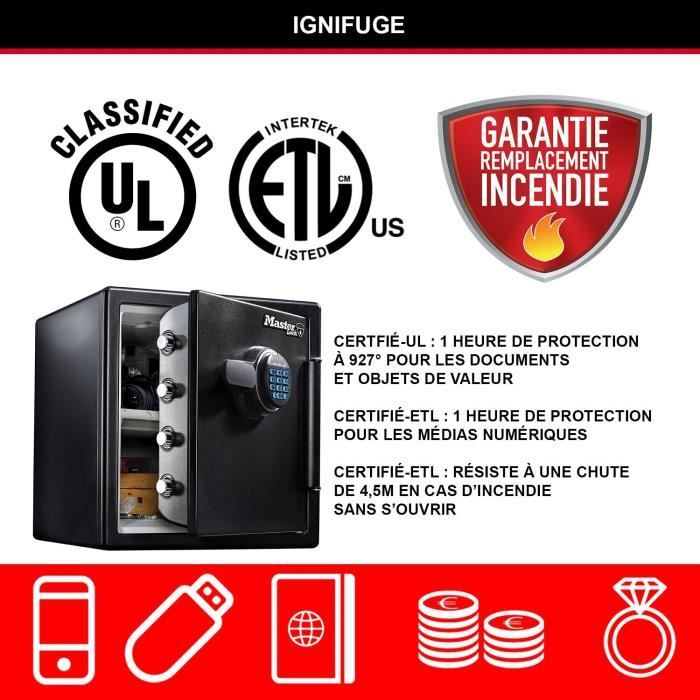 Safe - MASTER LOCK - LFW123FTC - Fireproof and Waterproof - XL 33.6 Liters - Electronic Combination Lock