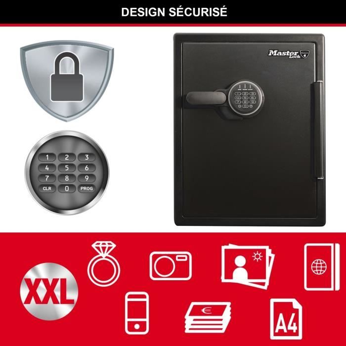Safe - MASTER LOCK - Fireproof and Waterproof - XXL 56.6 L - Electronic Combination