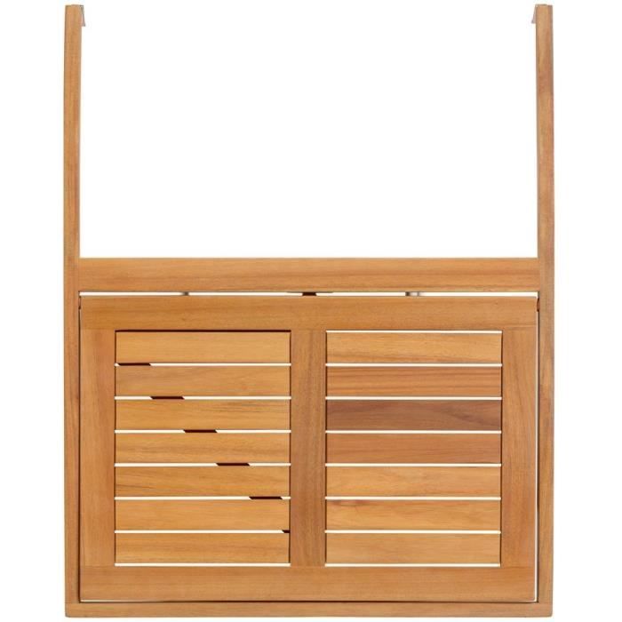 LILOU Folding Balcony Table - FSC Acacia Wood - 60x44x80 cm
