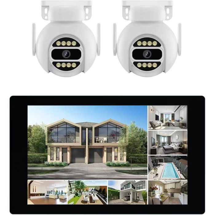 LINK2HOME 2-Camera Motorized Kit - HD, 10.1" Touchscreen, 3MP, Night Vision, IP66