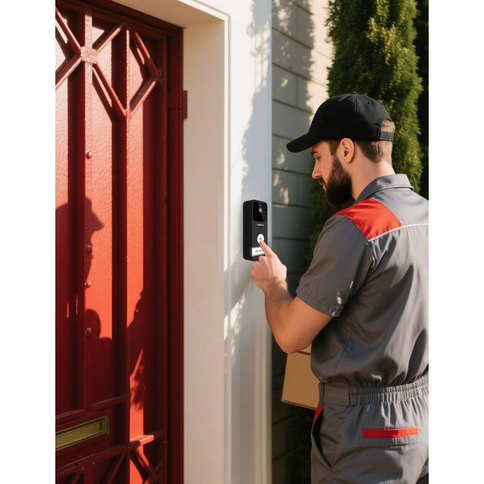 LINK2HOME Portable Wireless Video Doorbell - 3" LCD Screen