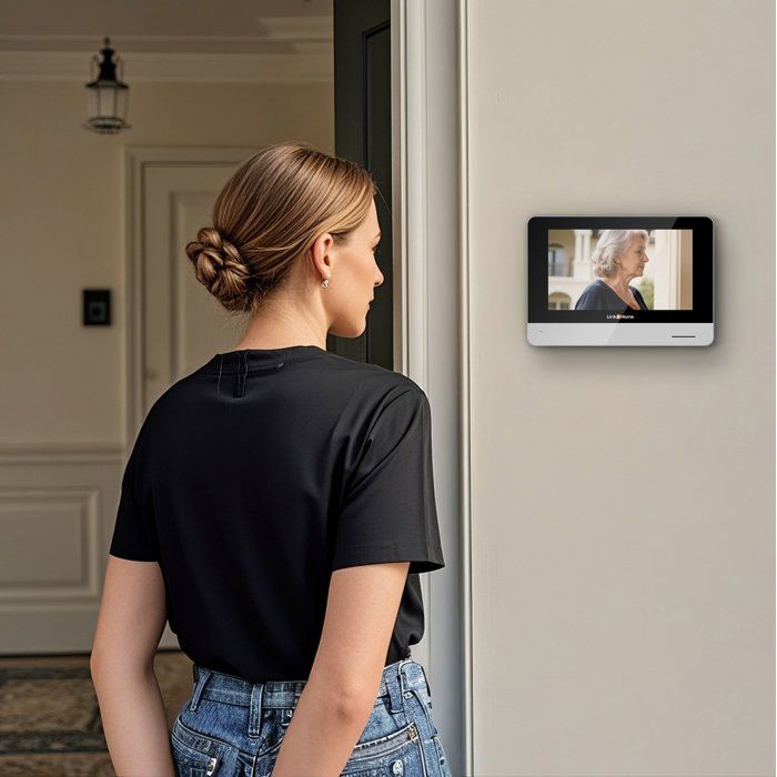 LINK2HOME WiFi Video Doorbell - 7" Touchscreen - 1080p Camera