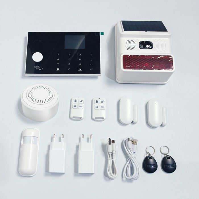 Wireless Alarm Kit - LINK2HOME - Smartphone Control - 90/100 dB Sirens - Complete Accessories + RFID Tags