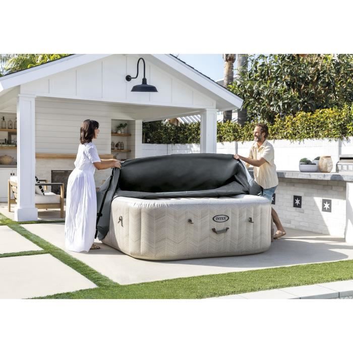 Couverture Thermique - INTEX - PureSpa Carré - 6 places - Evite la déperdition de chaleur