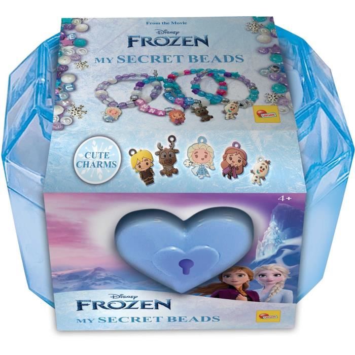 LISCIANIGIOCHI Jewelry Box - FROZEN - Lockable Box with Beads and Charms - For Ages 8+