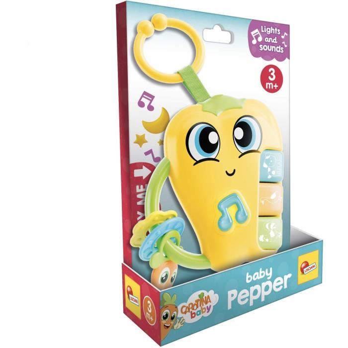 CAROTINA BABY Electronic Rattle - Pepper - Joyful Sounds and Teething Rings
