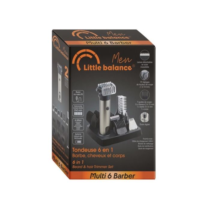 LITTLE BALANCE Multi-Groomer - 6-in-1 - 240 min - 6 heads - Stainless Steel