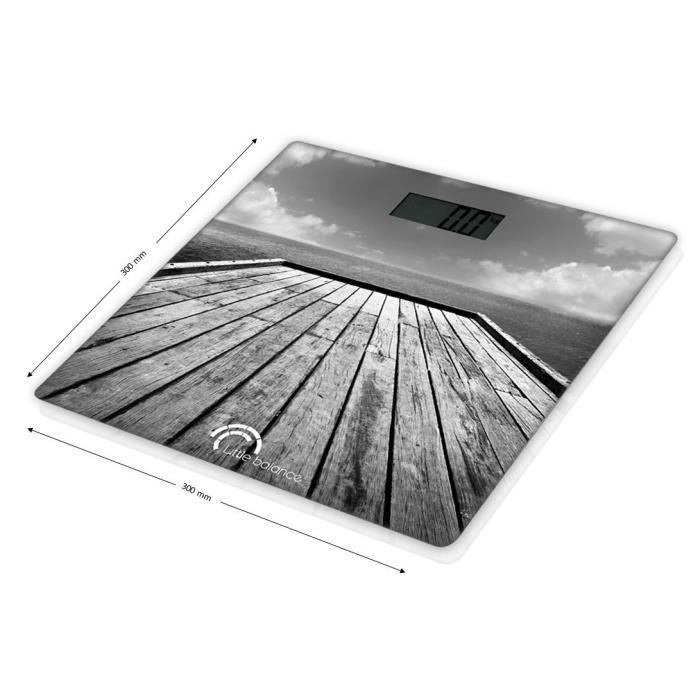 LITTLE BALANCE Bathroom Scale, Electronic Scale, 180 kg/ 100 g, Pontoon Design