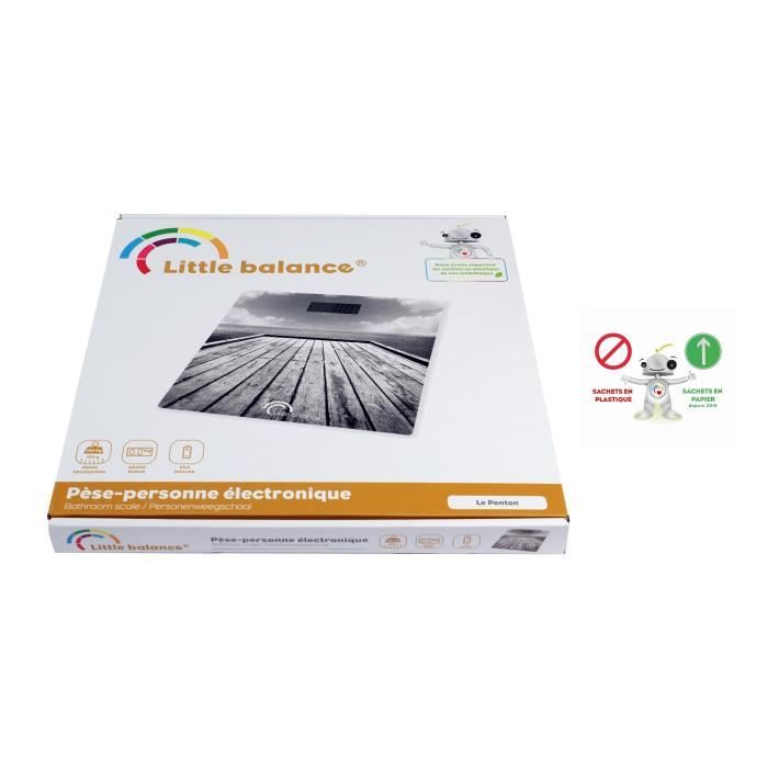 LITTLE BALANCE Bathroom Scale, Electronic Scale, 180 kg/ 100 g, Pontoon Design