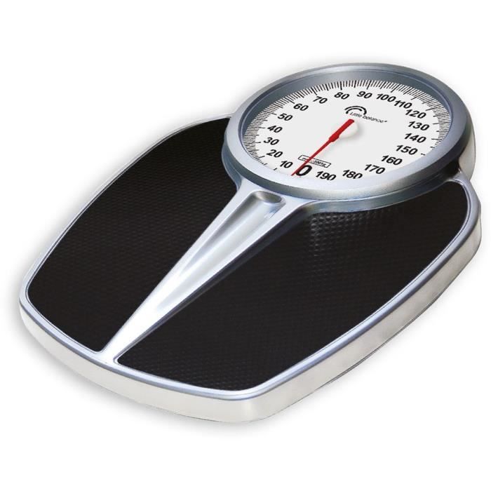 LITTLE BALANCE Bathroom Scale - 8182 PRO M 200 - Mechanical - 200 kg/ 1 kg - Black/Silver