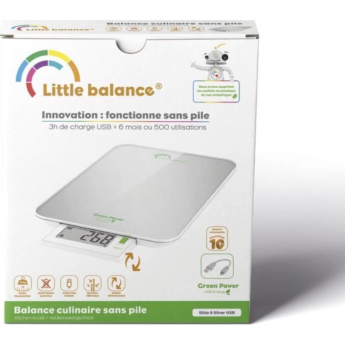LITTLE BALANCE Kitchen Scale - Slide 6 - Silver - USB Rechargeable