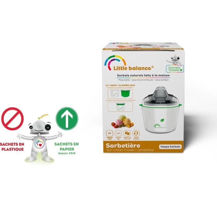 LITTLE BALANCE Ice Cream Maker - Happy Sorbets - 1.5 L - Fast Preparation 30min - 12W