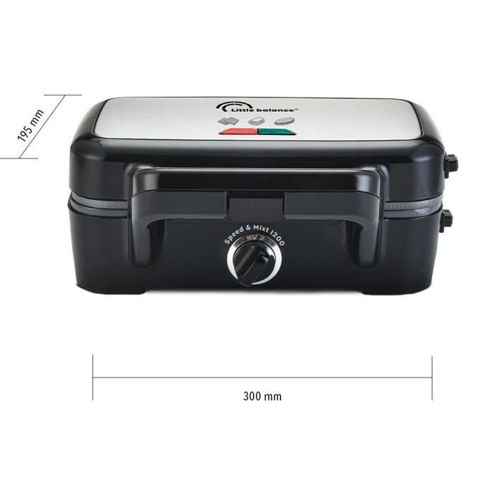 LITTLE BALANCE Waffle Maker - Speed'n Mixt - 1200W - 2 Plates