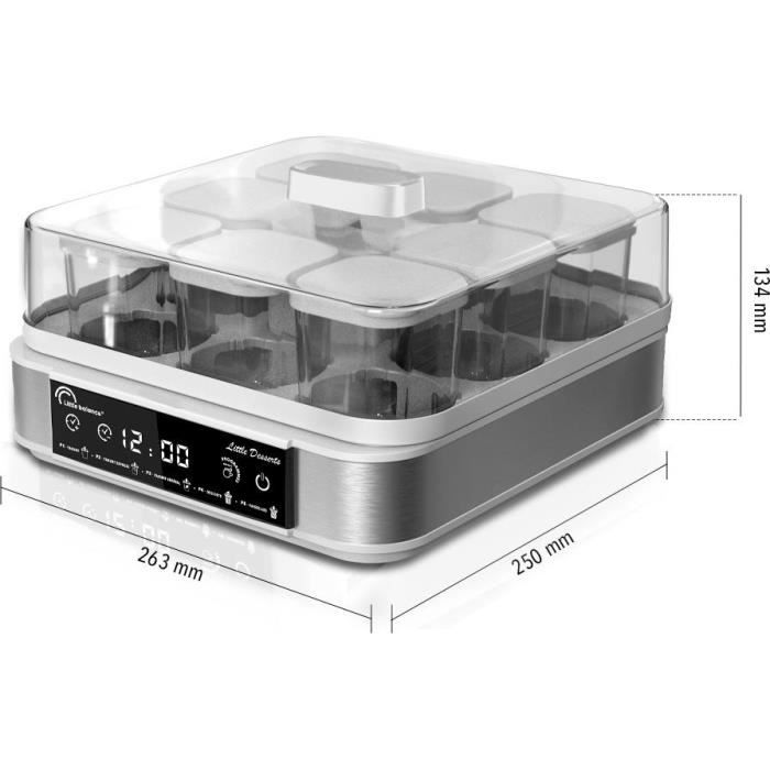 LITTLE BALANCE Yogurt Maker - 9 x 145 ml Jars - 5 Automatic Programs - 30W