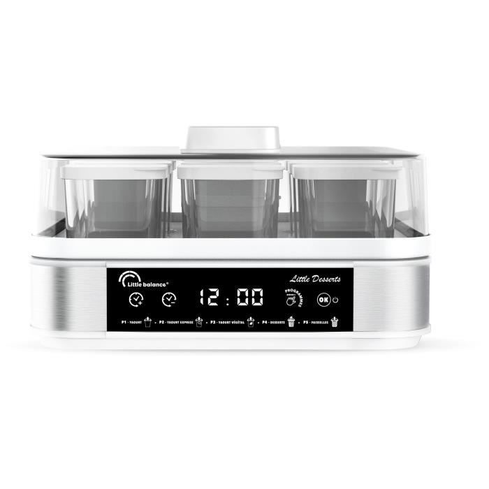 LITTLE BALANCE Yogurt Maker - 9 x 145 ml Jars - 5 Automatic Programs - 30W