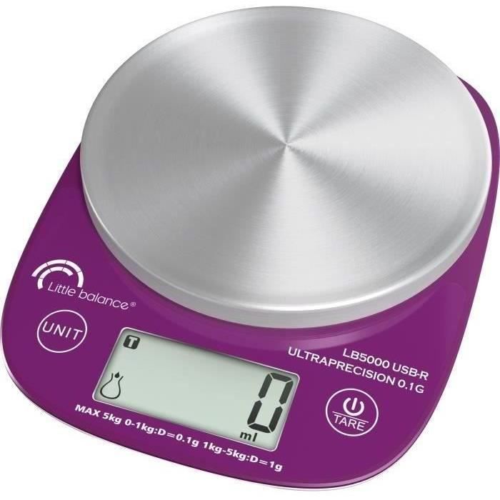 LITTLE BALANCE Kitchen Scale - LB 5000 Pro - 5 kg Capacity - Ultra-Precise - USB