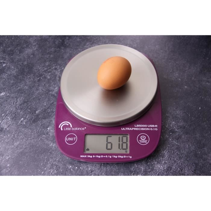 LITTLE BALANCE Kitchen Scale - LB 5000 Pro - 5 kg Capacity - Ultra-Precise - USB
