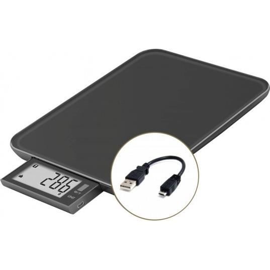 LITTLE BALANCE Kitchen Scale - Slide 10 - Black - USB Rechargeable - Repairable