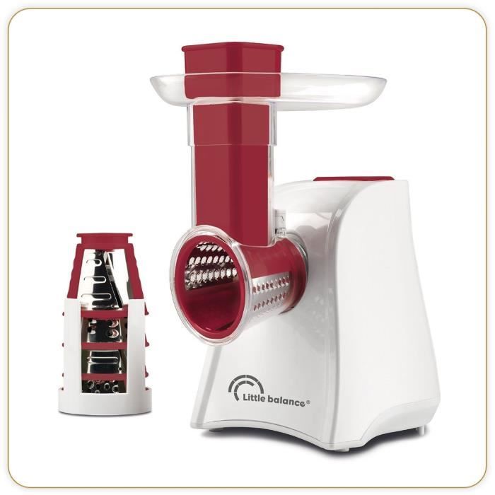 LITTLE BALANCE Easy Veggie Vegetable Slicer - 150W - 5 Cones - White/Red