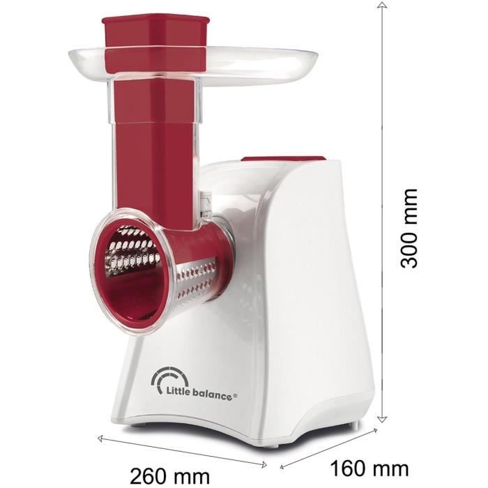 LITTLE BALANCE Easy Veggie Vegetable Slicer - 150W - 5 Cones - White/Red