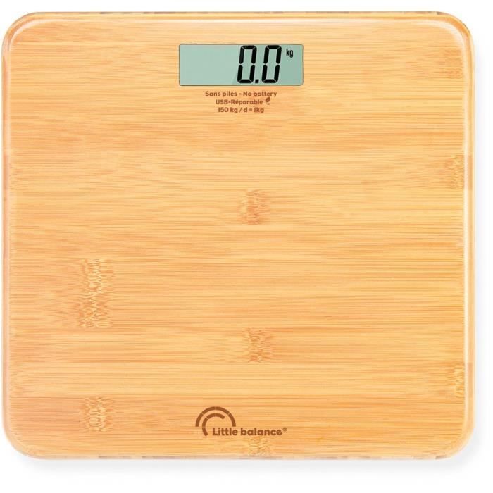 LITTLE BALANCE Bathroom Scale - 8745 - USB Rechargeable - 150 kg/ 100 g - My Bamboo