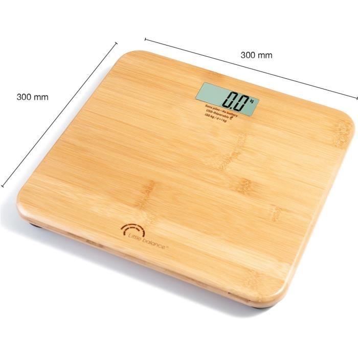 LITTLE BALANCE Bathroom Scale - 8745 - USB Rechargeable - 150 kg/ 100 g - My Bamboo