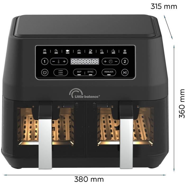LITTLE BALANCE Air Fryer - 2460 W - 9 L - Crousty Light Duo