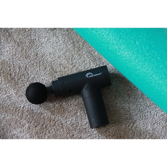 Pistolet massant - LITTLE BALANCE - Sport Relax - 6 vitesses - 4 tetes - Noir