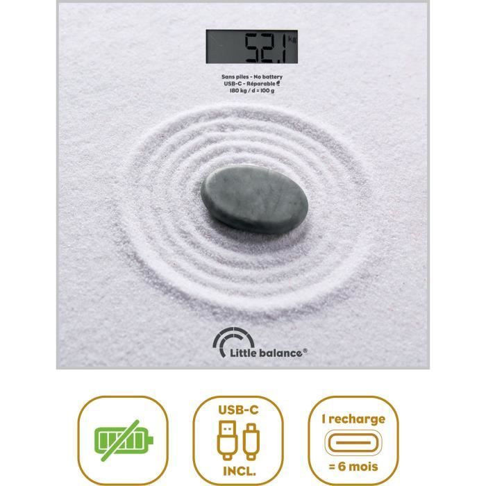 LITTLE BALANCE Personal Scale - USB-C - Zen - 180 kg/ 100 g - 28 x 28 cm