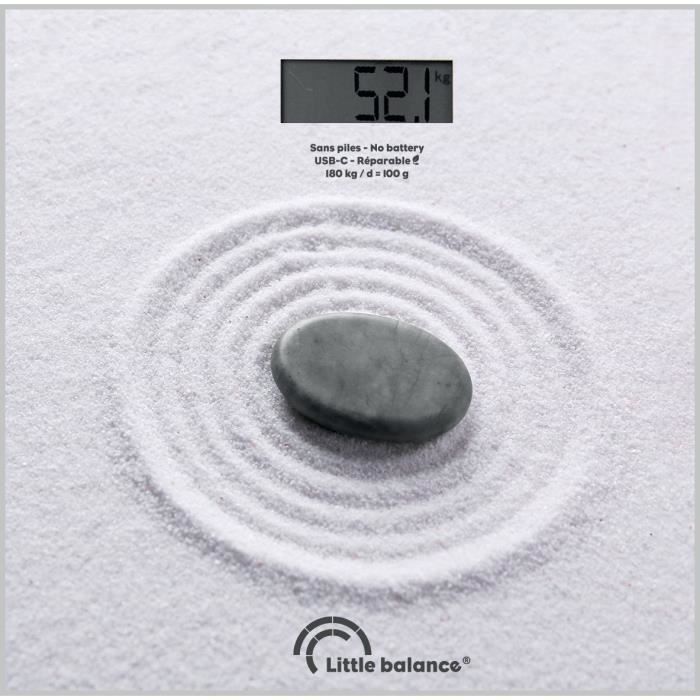 LITTLE BALANCE Personal Scale - USB-C - Zen - 180 kg/ 100 g - 28 x 28 cm