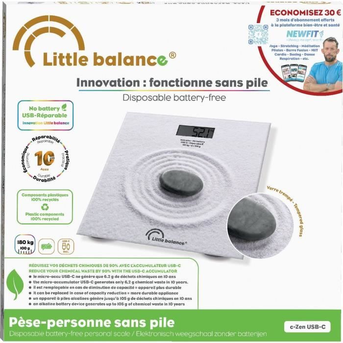 LITTLE BALANCE Personal Scale - USB-C - Zen - 180 kg/ 100 g - 28 x 28 cm