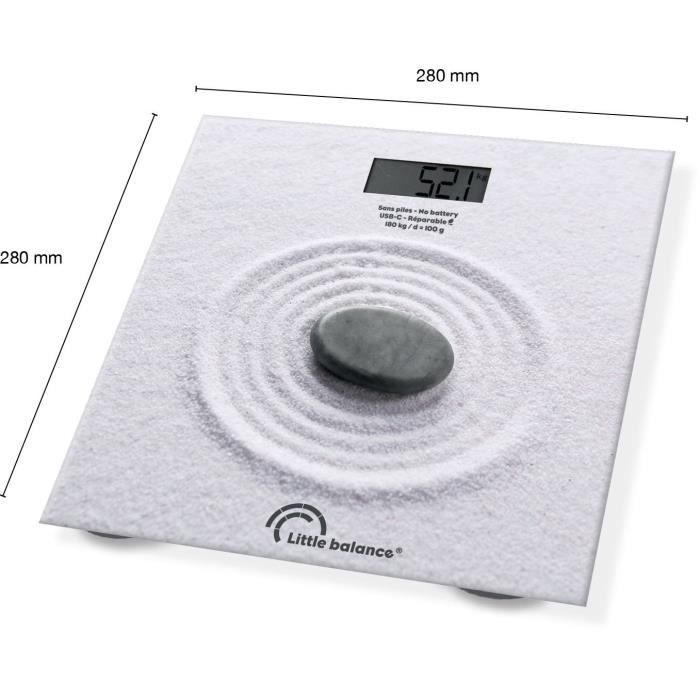 LITTLE BALANCE Personal Scale - USB-C - Zen - 180 kg/ 100 g - 28 x 28 cm