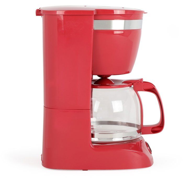 LIVOO Electric Coffee Maker - DOD163RC - 800 W - 1.25 L - 12 Cups - Red