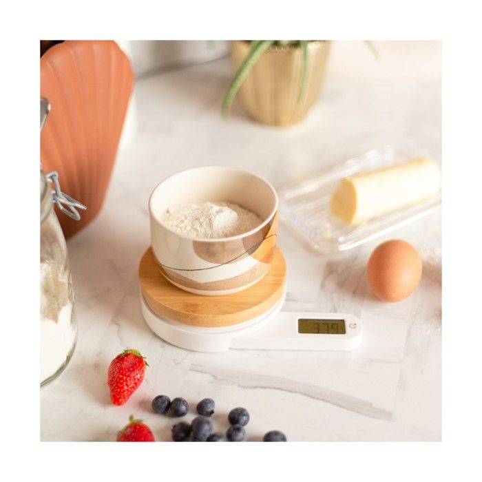 Livoo Dynamo Kitchen Scale - DOM466 - 5 kg Capacity - Bamboo Platform