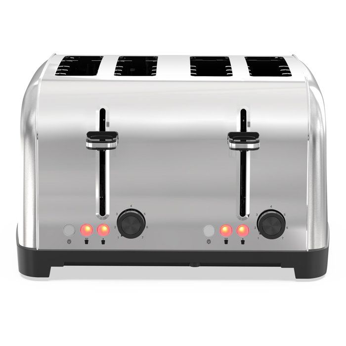 LIVOO 4-Slice Toaster - DOD197 - 1700 W - 2 Independent Thermostats - Stainless Steel