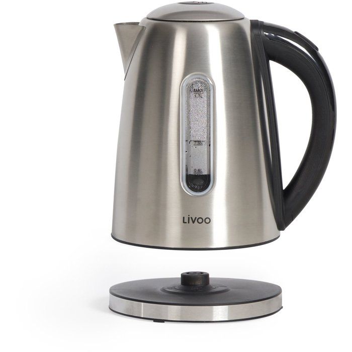 LIVOO Kettle - 2200 W - 1.7 L - 360° Swivel Base - Stainless Steel - DOD195