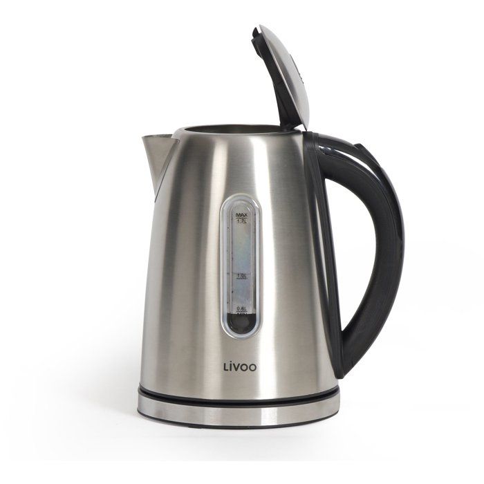 LIVOO Kettle - 2200 W - 1.7 L - 360° Swivel Base - Stainless Steel - DOD195