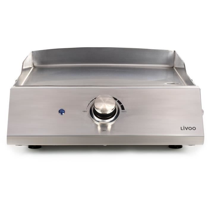 LIVOO Stainless Steel Electric Griddle - DOC292 - 2800W - Adjustable Thermostat
