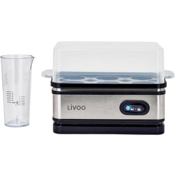 Egg cooker - LIVOO - DOC290 - 400W - 6 eggs - Stainless steel - Keep warm function - Egg rack, lid and measuring