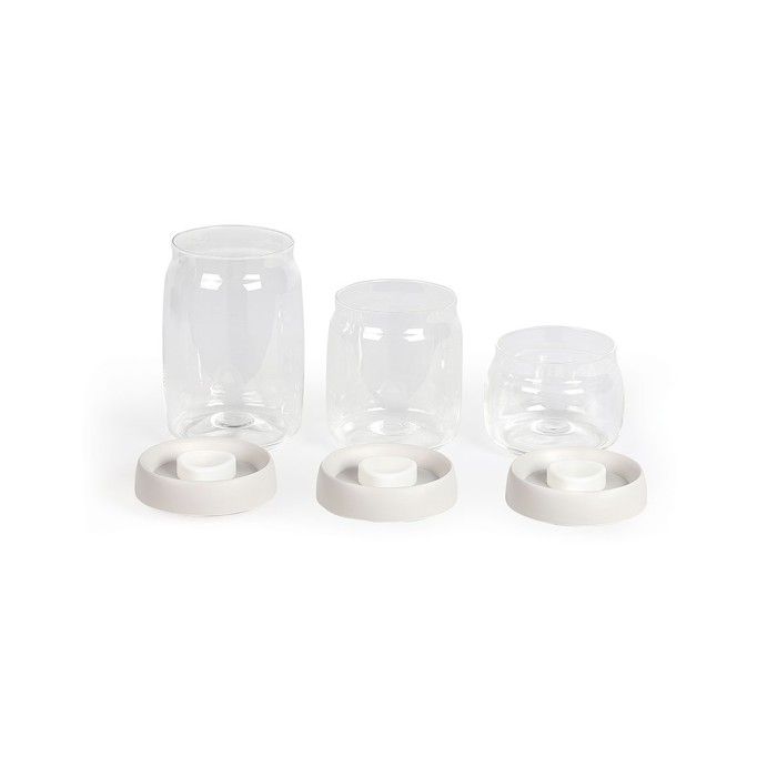 LIVOO Set of 3 Vacuum-Sealed Jars - 400 ml, 800 ml, 1.2 L - Borosilicate Glass MEN401