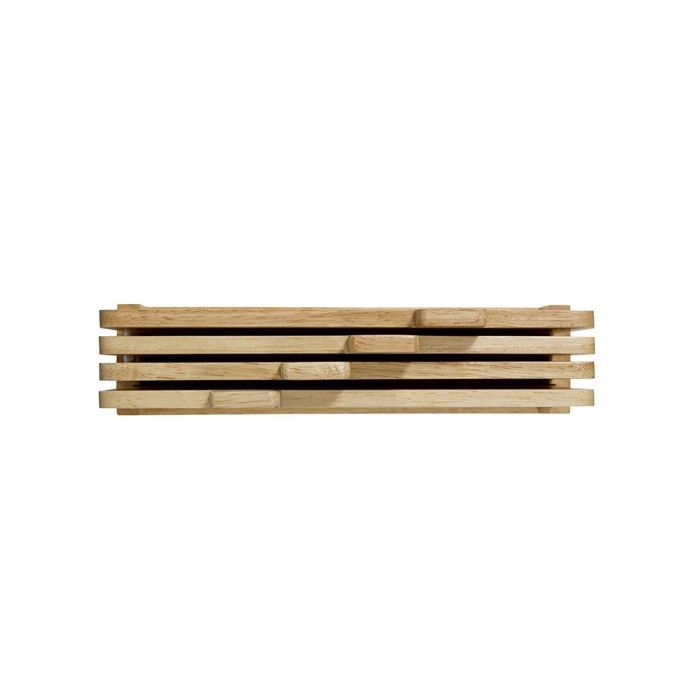 LIVOO Set of 4 Rubberwood Cutting Boards with Storage Rack - 26 x 18 cm MES142