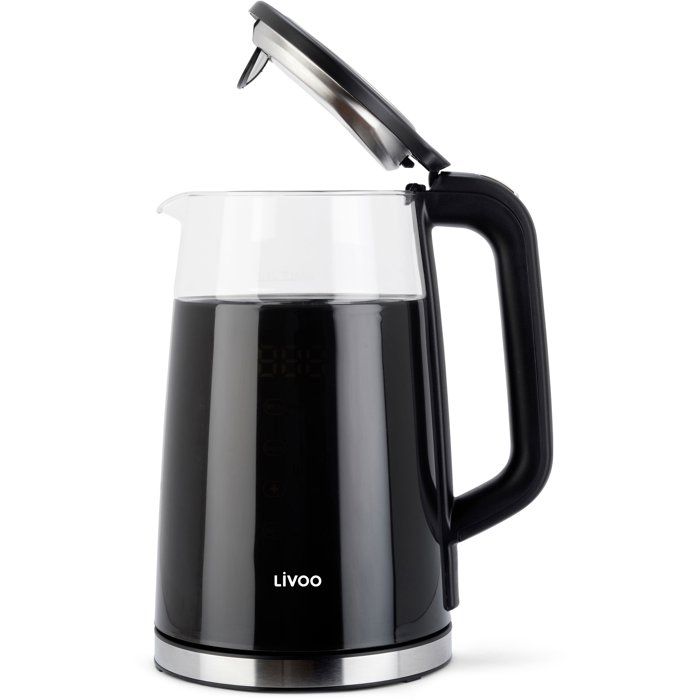LIVOO Digital Kettle - 2200 W - 1.7 L - Clear Glass - DOD198