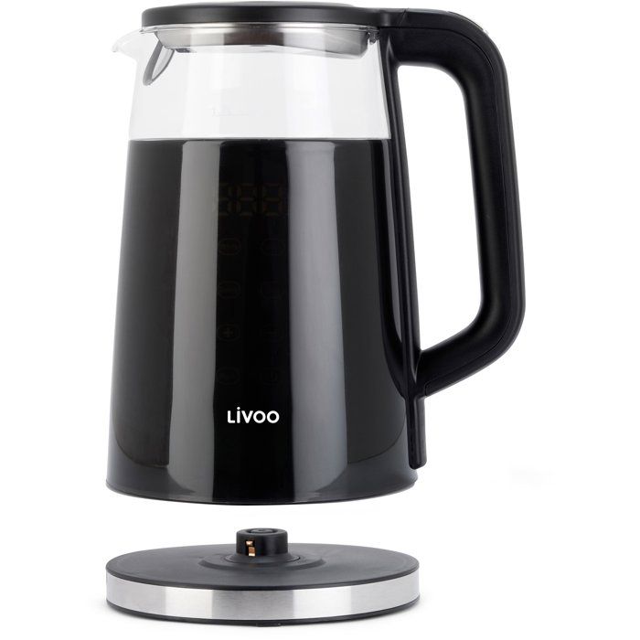 LIVOO Digital Kettle - 2200 W - 1.7 L - Clear Glass - DOD198