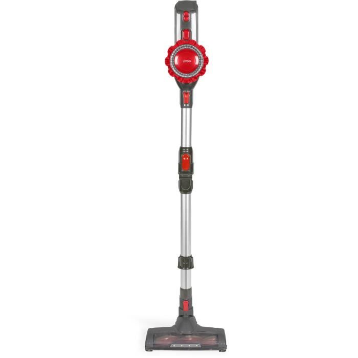 LIVOO DOH138 Cordless Stick Vacuum Cleaner - 150 W - 10 kPa - 0.55 L - Red