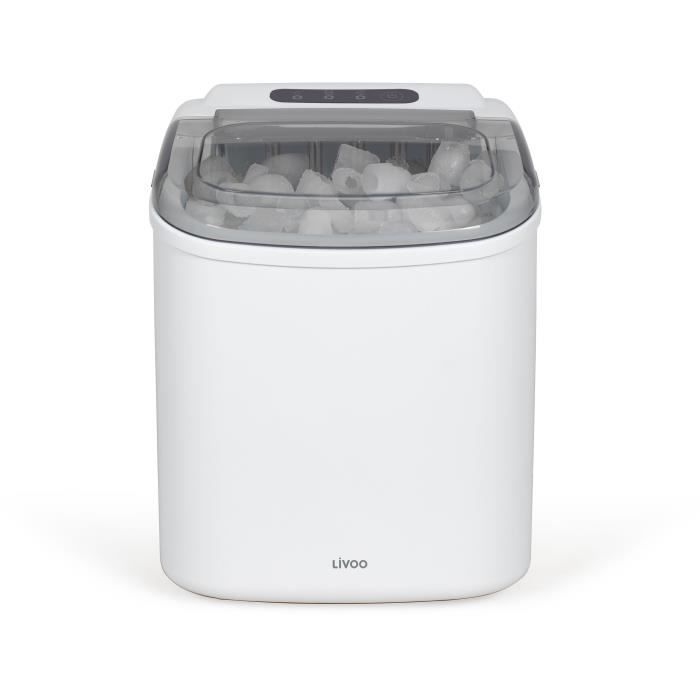 LIVOO Ice Maker - DOM484 - Produces Up to 12 kg/day - 1.2 L Reservoir - Self-cleaning