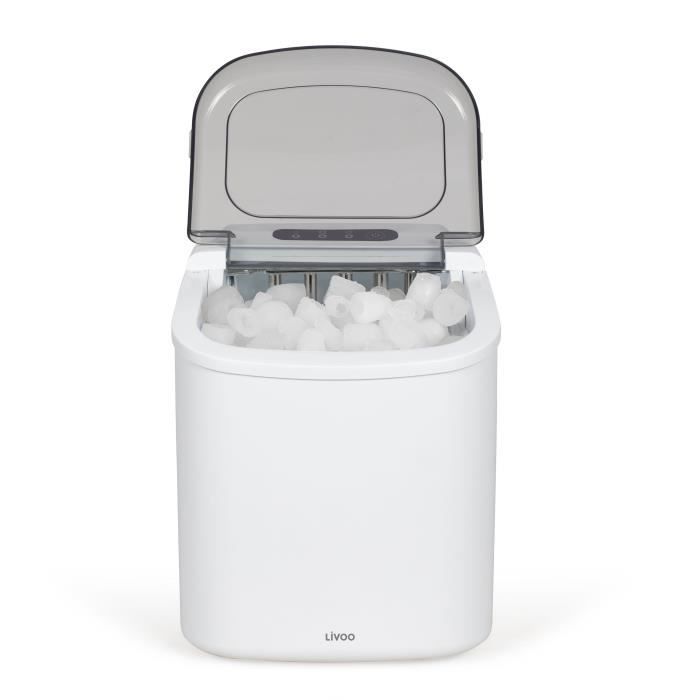 LIVOO Ice Maker - DOM484 - Produces Up to 12 kg/day - 1.2 L Reservoir - Self-cleaning