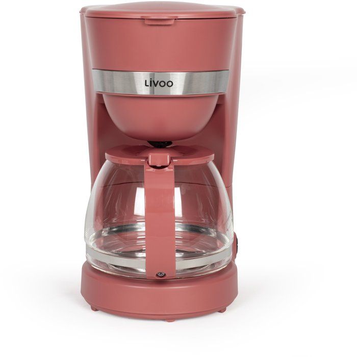LIVOO Electric Coffee Maker, 750 W, 1.25 L, 10-12 Cups, Chili Red, DOD200RC